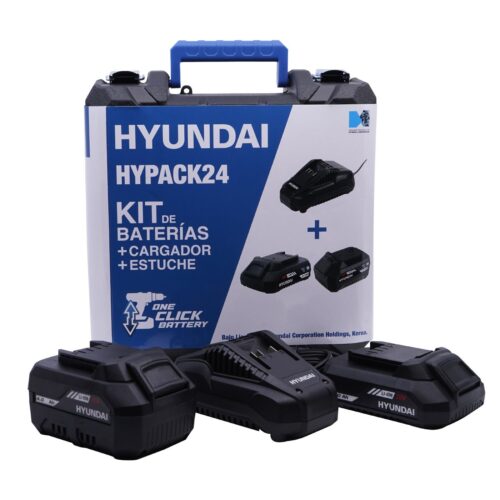 Kit 2 Baterías / 1 Cargador Hyundai HYPACK24 2.0 Ah 4.0 Ah